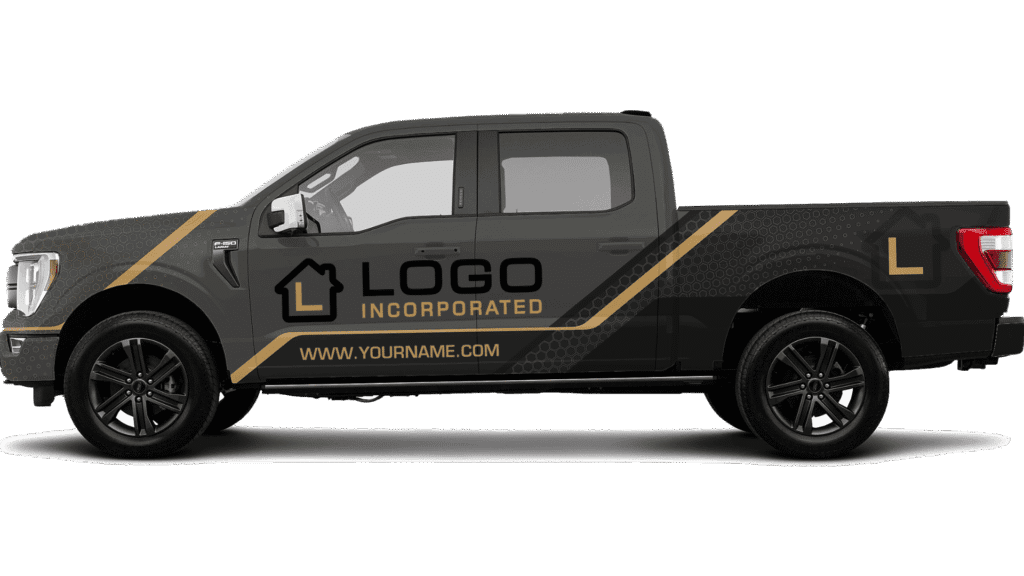 Local Business Work Truck With A Full Wrap Mockup