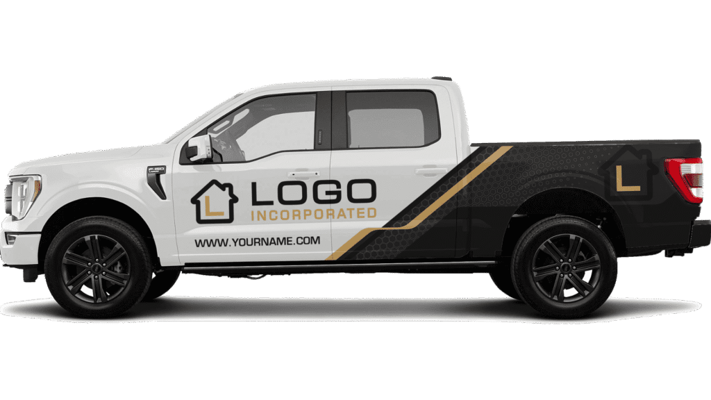 Local Business Work Truck With Vinyl Graphics & Lettering (Decals) Mockup