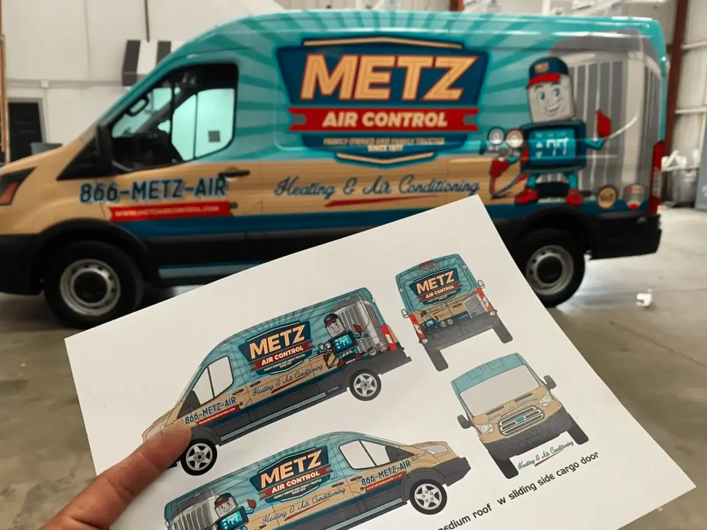 Local HVAC Business Service Van With A Full Vinyl Wrap From Los Wrapios