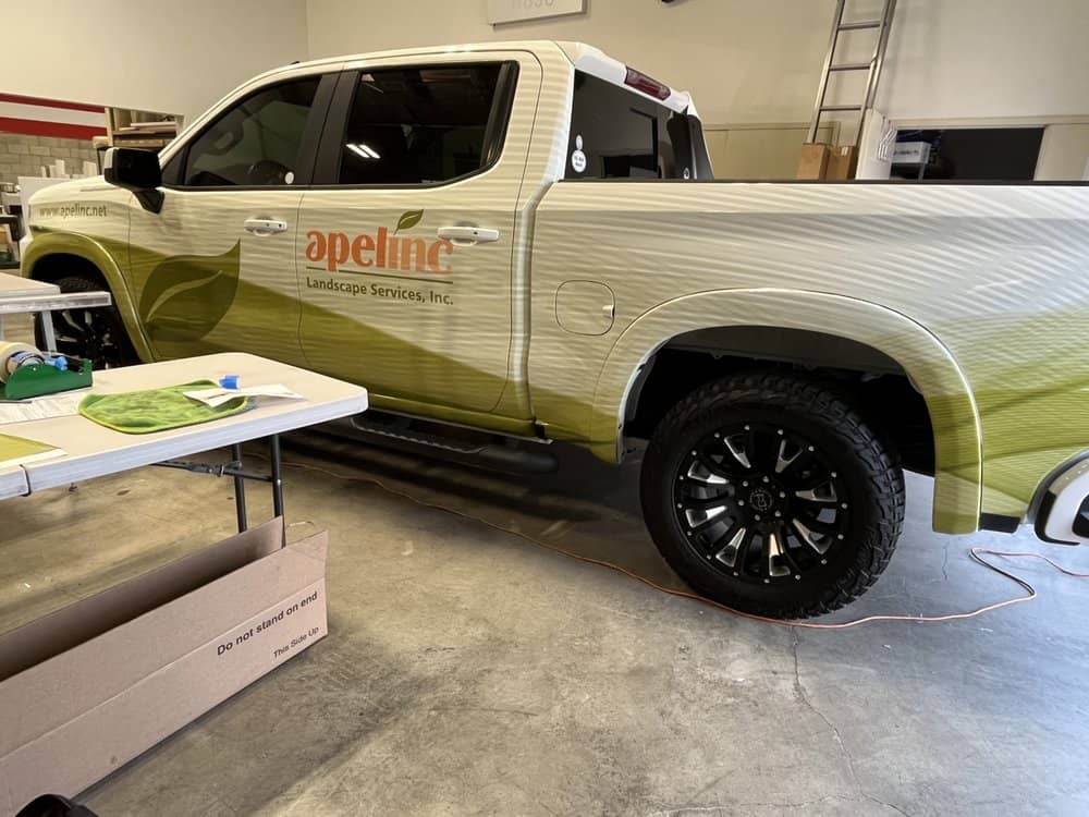 Local Tree Trimming Business Work Truck With A Full Vinyl Wrap From Los Wrapios