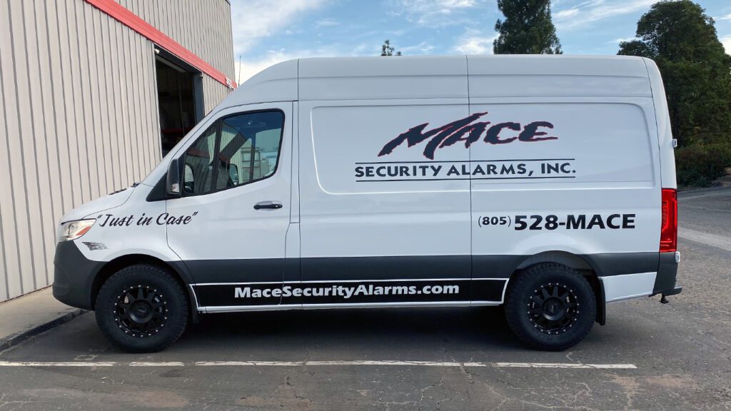 Security Alarms Service Van With Vinyl Decals (Lettering & Grapics) From Los Wrapidos